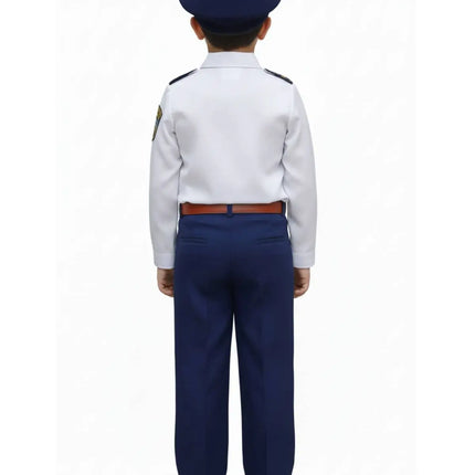 Fancydresswale Kids Traffic Police Fancy Dress Costume for Boys | White Shirt Uniform with Cap, Belt & Pants | Ages 2–8 Years fancydresswale.com