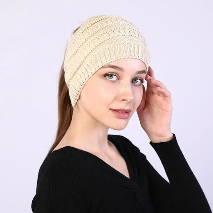 Fancydresswale Knitted Wool Headband for Women Cozy Soft & Stylish Winter Accessory Head Cover Beige Fancydresswale