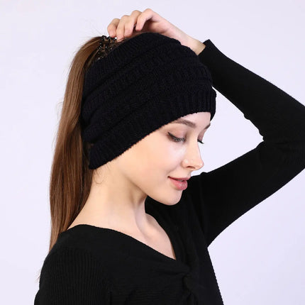 Fancydresswale Knitted Wool Headband for Women Cozy Soft & Stylish Winter Accessory Head Cover Black Fancydresswale