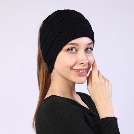 Fancydresswale Knitted Wool Headband for Women Cozy Soft & Stylish Winter Accessory Head Cover Black Fancydresswale