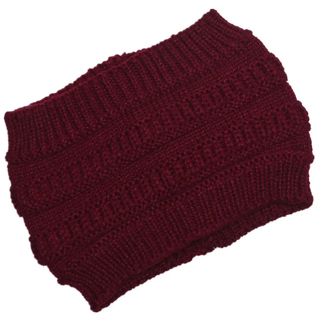 Fancydresswale Knitted Wool Headband for Women Cozy Soft & Stylish Winter Accessory Head Cover Claret Fancydresswale