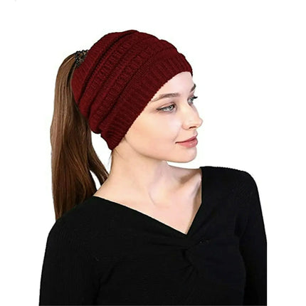 Fancydresswale Knitted Wool Headband for Women Cozy Soft & Stylish Winter Accessory Head Cover Claret Fancydresswale