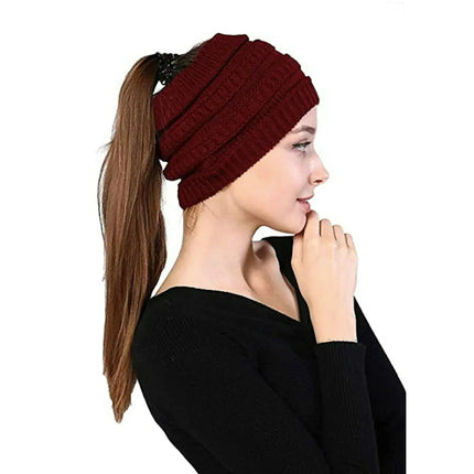 Fancydresswale Knitted Wool Headband for Women Cozy Soft & Stylish Winter Accessory Head Cover Claret Fancydresswale