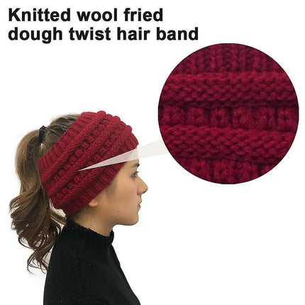 Fancydresswale Knitted Wool Headband for Women Cozy Soft & Stylish Winter Accessory Head Cover Claret Fancydresswale