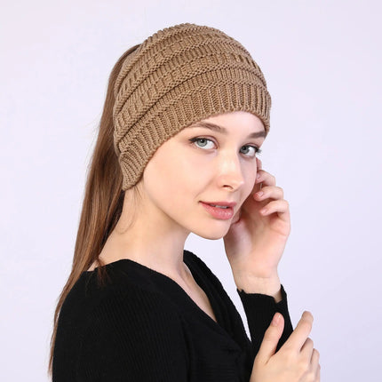 Fancydresswale Knitted Wool Headband for Women Cozy Soft & Stylish Winter Accessory Head Cover Khakee Fancydresswale