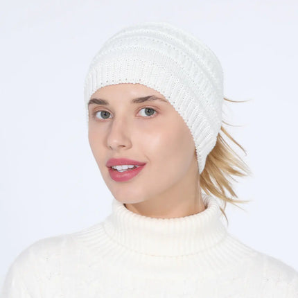 Fancydresswale Knitted Wool Headband for Women Cozy Soft & Stylish Winter Accessory Head Cover White Fancydresswale