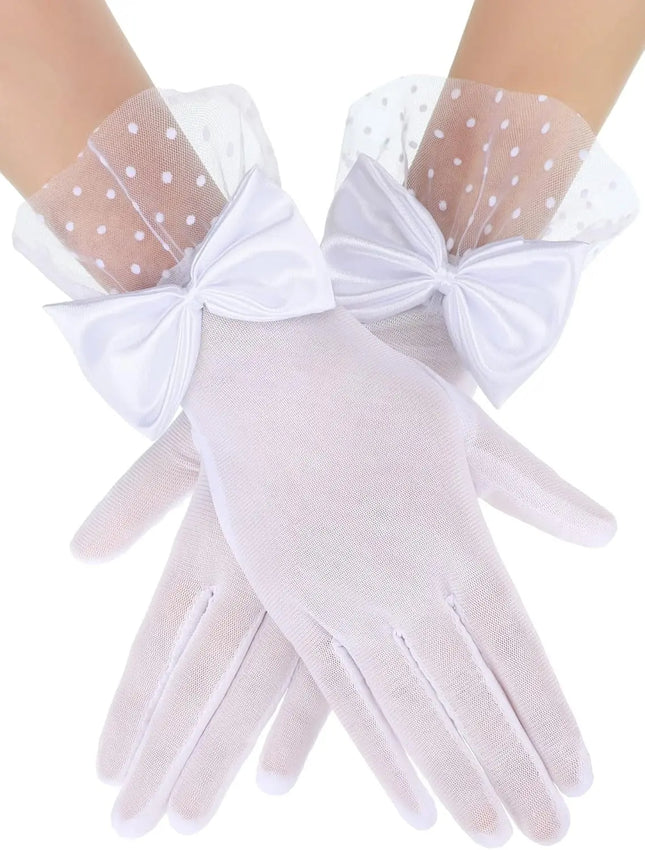 Fancydresswale Lace Wrist-Length Gloves for Women – Elegant Formal, Ceremonial & Evening Party gloves for girls Fancydresswale.com