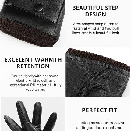Fancydresswale Men leather Gloves – Warm, Stylish, Touchscreen-Friendly Driving Gloves (Black & Brown) fancydresswale.com