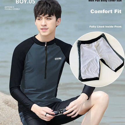 Fancydresswale Men's Full Sleeve Swimming Suit, Beach wear Quick Dry Surfing Dress, Men Full Body Swimsuit Fancydresswale