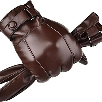 Fancydresswale Men’s Winter Faux Leather Gloves – Warm, Stylish, Touchscreen-Friendly Driving Gloves (Black & Brown) fancydresswale.com