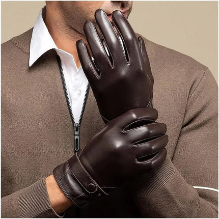 Fancydresswale Men’s Winter Faux Leather Gloves – Warm, Stylish, Touchscreen-Friendly Driving Gloves (Black & Brown) fancydresswale.com