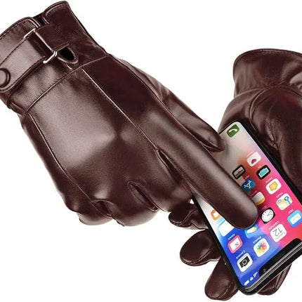 Fancydresswale Men’s Winter Faux Leather Gloves – Warm, Stylish, Touchscreen-Friendly Driving Gloves (Black & Brown) fancydresswale.com