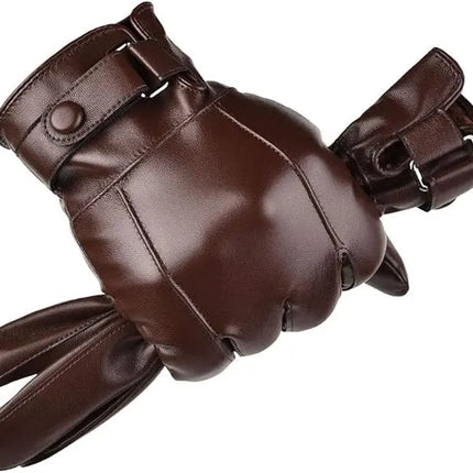 Fancydresswale Men’s Winter Faux Leather Gloves – Warm, Stylish, Touchscreen-Friendly Driving Gloves (Black & Brown) fancydresswale.com
