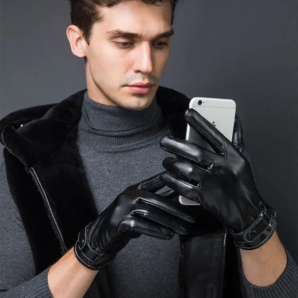 Fancydresswale Men’s Winter Faux Leather Gloves – Warm, Stylish, Touchscreen-Friendly Driving Gloves (Black & Brown) fancydresswale.com