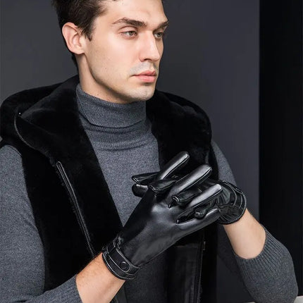 Fancydresswale Men’s Winter Faux Leather Gloves – Warm, Stylish, Touchscreen-Friendly Driving Gloves (Black & Brown) fancydresswale.com