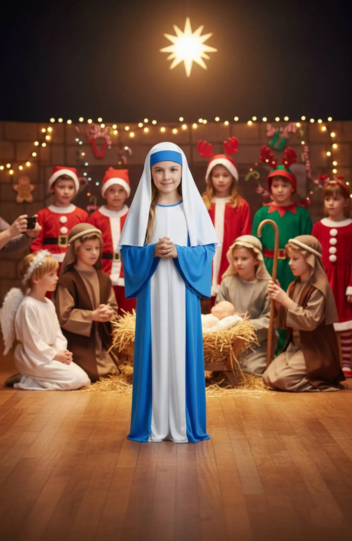 Mother Mary costume Fancydresswale Mother Mary Costume Blue & White Gown with Veil and fancydresswale.com Mother Mary costume Fancydresswale Mother Mary Costume Blue & White Gown with Veil and fancydresswale.com