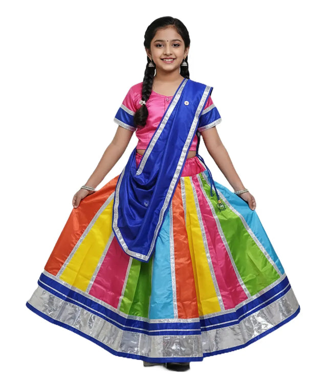 Fancydresswale Navratri Lehenga Choli with Blue Dupatta | Traditional Garba Chaniya Choli for Girls & Women (Sizes 4 Years to Adult) fancydresswale.com