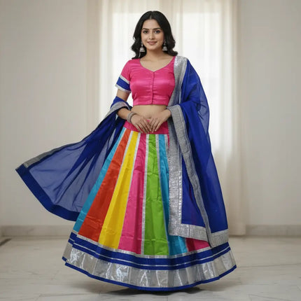 Fancydresswale Navratri Lehenga Choli with Blue Dupatta | Traditional Garba Chaniya Choli for Girls & Women (Sizes 4 Years to Adult) fancydresswale.com
