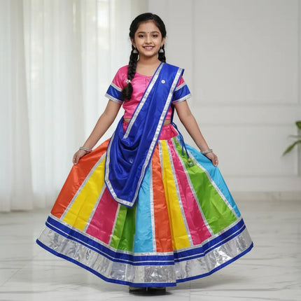 Fancydresswale Navratri Lehenga Choli with Blue Dupatta | Traditional Garba Chaniya Choli for Girls & Women (Sizes 4 Years to Adult) fancydresswale.com