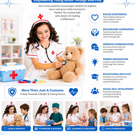 Fancydresswale Nurse costume for Girls Community helper theme costume for facy dress competitions fancydresswale.com
