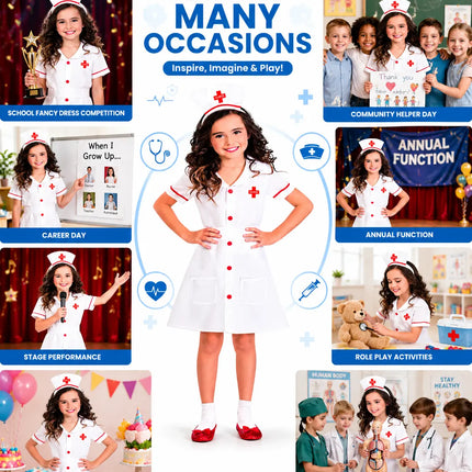 Fancydresswale Nurse costume for Girls Community helper theme costume for facy dress competitions fancydresswale.com