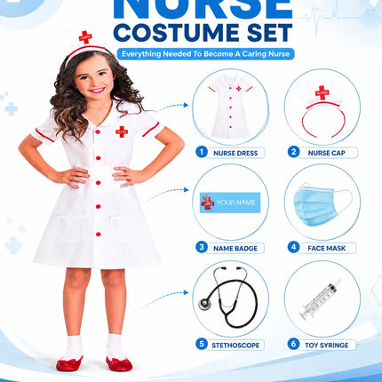 Fancydresswale Nurse costume for Girls Community helper theme costume for facy dress competitions fancydresswale.com