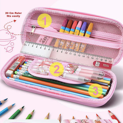Fancydresswale Pencil Box 3D Pencil Pouch and Stationery Set Large Capacity for Boys and Girls (Unicorn Princess) Fancydresswale