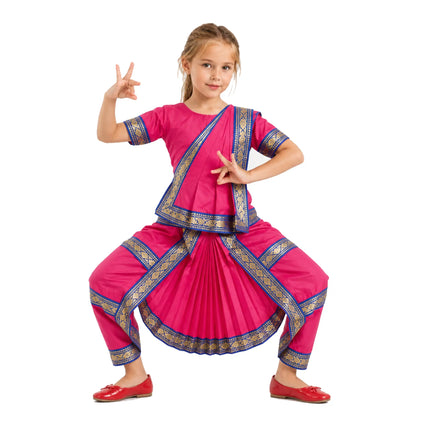 Fancydresswale Pink Bharatnatyam Dance Dress for kids and adults Fancydresswale