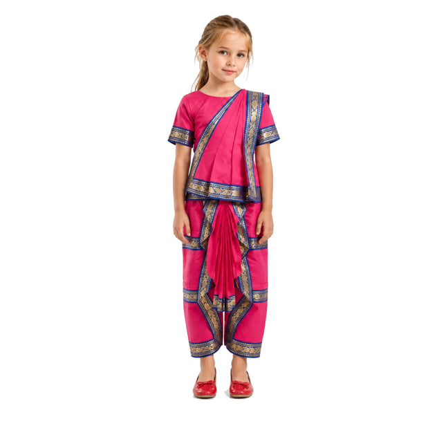 Fancydresswale Pink Bharatnatyam Dance Dress for kids and adults Fancydresswale
