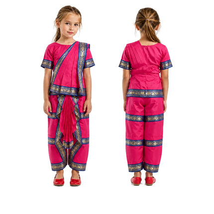 Fancydresswale Pink Bharatnatyam Dance Dress for kids and adults Fancydresswale