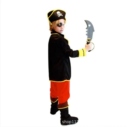 Fancydresswale Pirate Costume Set for Boys – 5-Piece Fancy Dress Outfit with Hat, Eye Patch & Belt – Halloween, Theme Party, Stage Play fancydresswale.com