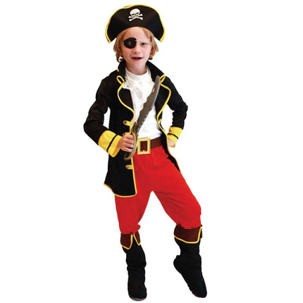 Fancydresswale Pirate Costume Set for Boys – 5-Piece Fancy Dress Outfit with Hat, Eye Patch & Belt – Halloween, Theme Party, Stage Play fancydresswale.com