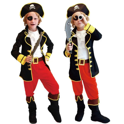 Fancydresswale Pirate Costume Set for Boys – 5-Piece Fancy Dress Outfit with Hat, Eye Patch & Belt – Halloween, Theme Party, Stage Play fancydresswale.com