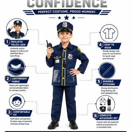 Fancydresswale Police dress for kids ( 4-7 Years) Fancydresswale.com
