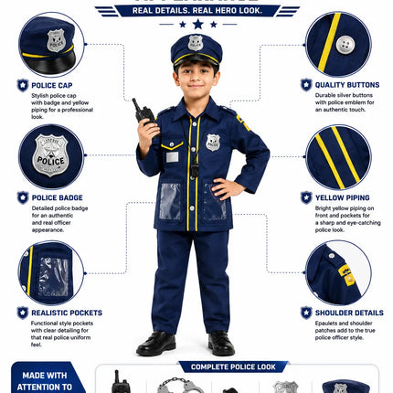 Fancydresswale Police dress for kids ( 4-7 Years) Fancydresswale.com