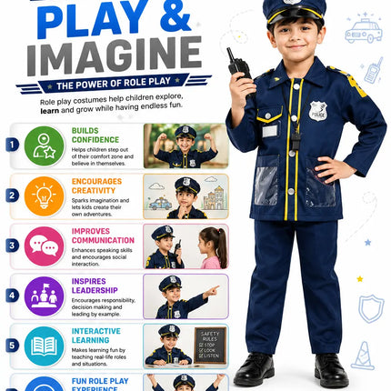 Fancydresswale Police dress for kids ( 4-7 Years) Fancydresswale.com