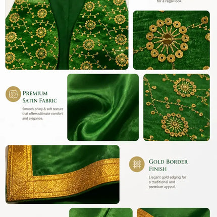 Fancydresswale Punjabi Boy Costume for Kids – Red Kurta with Green Dhoti, Waistcoat & Pagri fancydresswale.com