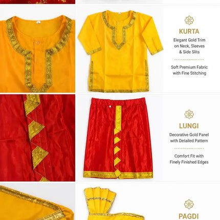 Fancydresswale Punjabi Boy Outfit for Kids – Kurta, Dhoti & Waistcoat Set fancydresswale.com