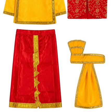 Fancydresswale Punjabi Boy Outfit for Kids – Kurta, Dhoti & Waistcoat Set fancydresswale.com
