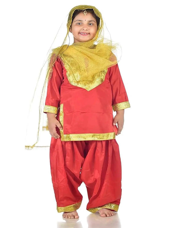 Fancydresswale Punjabi Girl dress for Girls- Punjabi Gidda for girls with chunni fancydresswale.com