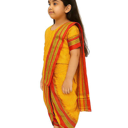 Fancydresswale Rani Laxmibai Costume Set – Yellow Traditional Warrior Dress for Girls with Sword, Shield & Cap fancydresswale.com
