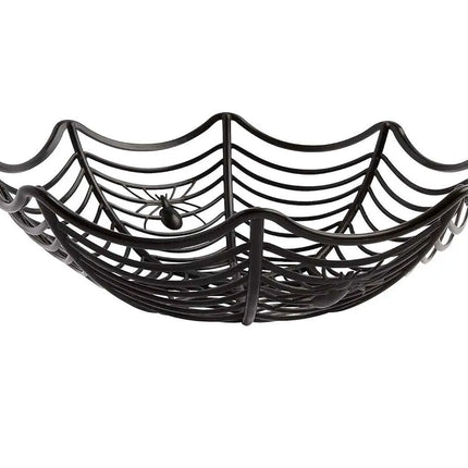 Fancydresswale Spider Web Fruit Plate Halloween Decoration – Plastic Candy & Biscuit Bowl for Home, Living Room, and Party Supplies Fancydresswale