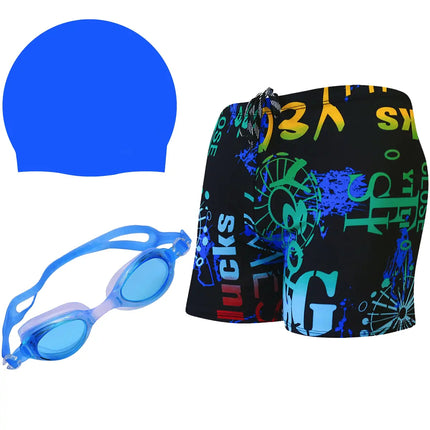 Fancydresswale Swimming Combo for boys - Set of swimming shorts, Silicon cap and Swimming Goggles fancydresswale.com