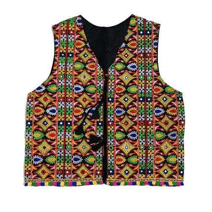 Fancydresswale Traditional Rajasthani jacket for menMulticolored Cotton Jacket and Heavy Kacchi Aari Koti fancydresswale.com