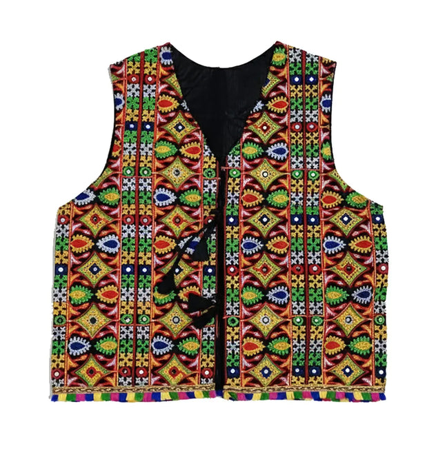 Fancydresswale Traditional Rajasthani jacket for menMulticolored Cotton Jacket and Heavy Kacchi Aari Koti fancydresswale.com