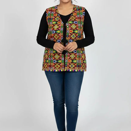 Fancydresswale Traditional Rajasthani jacket for menMulticolored Cotton Jacket and Heavy Kacchi Aari Koti fancydresswale.com