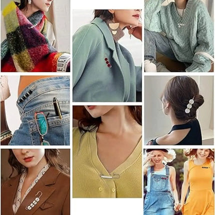 Fancydresswale Women's Anti-Exposure Brooch Buckle Pin Secure & Stylish Closure for Women Shirt Pant Sweater Shawl Hat Clip Pant Waist Tightener Safety Pins 20 Pcs Set Fancydresswale