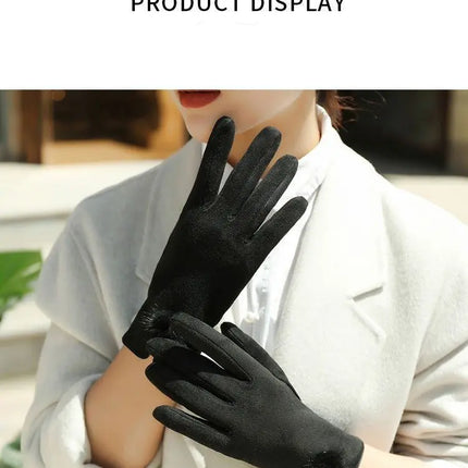 Fancydresswale Women's Winter Warm Gloves – Soft Velvet Fleece Gloves with Pom-Pom fancydresswale.com