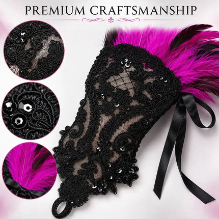 Fancydresswale Women's gloves Gothic Feather Lace Fingerless – Elegant Costume Arm Warmers for Halloween, Dance & Cosplay fancydresswale.com