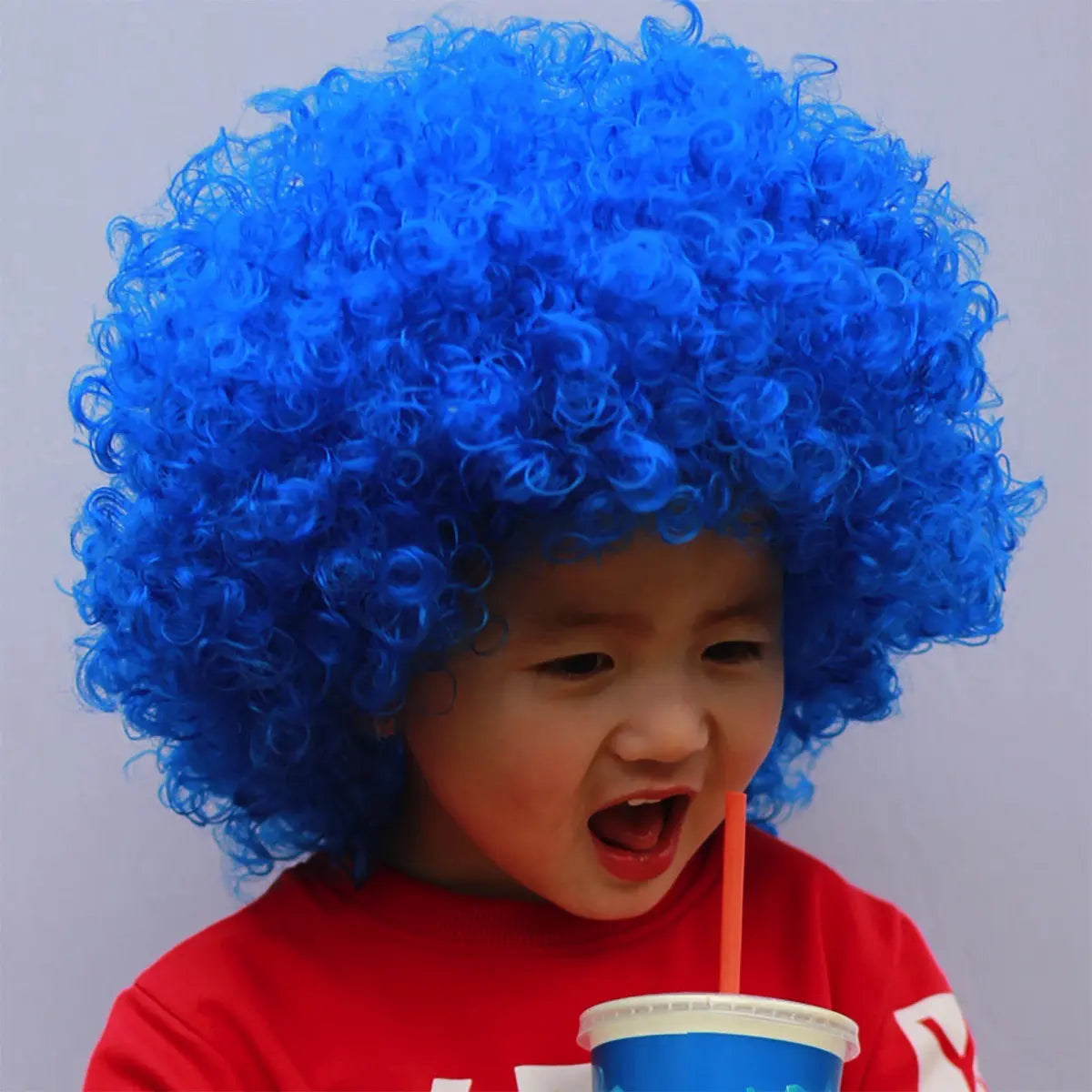 Blue Hair Wig for Kids and Adults Fancydresswale